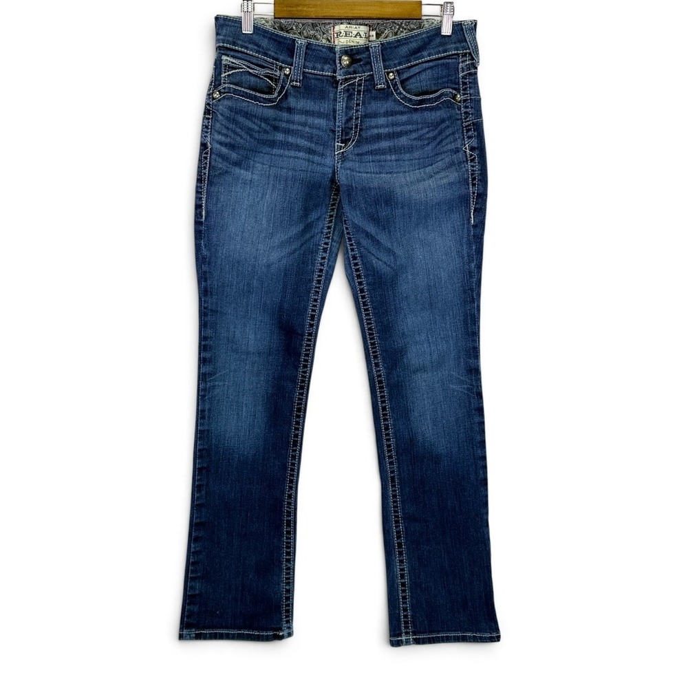 Ariat Real Denim Dark Wash Straight Leg Mid Rise Jeans Womens Size 30R